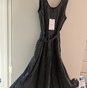 Cute Black Striped Flowy Dress